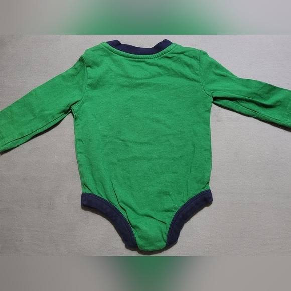 4/$15 - George- Green Long Sleeve Romper Diaper Shirt -  3-6M - Picture 2 of 5